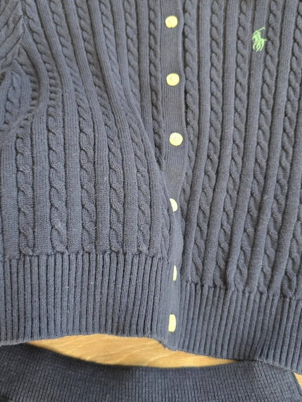 Polo Ralph Lauren Girls Navy Cable Knit Cardigan Pleated Skirt Set Size 7 Small